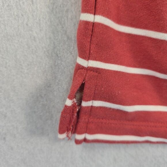 Old Navy Lace Up Striped Sweatshirt Top Shirt Women's size M Red Cream Tie - Picture 5 of 9